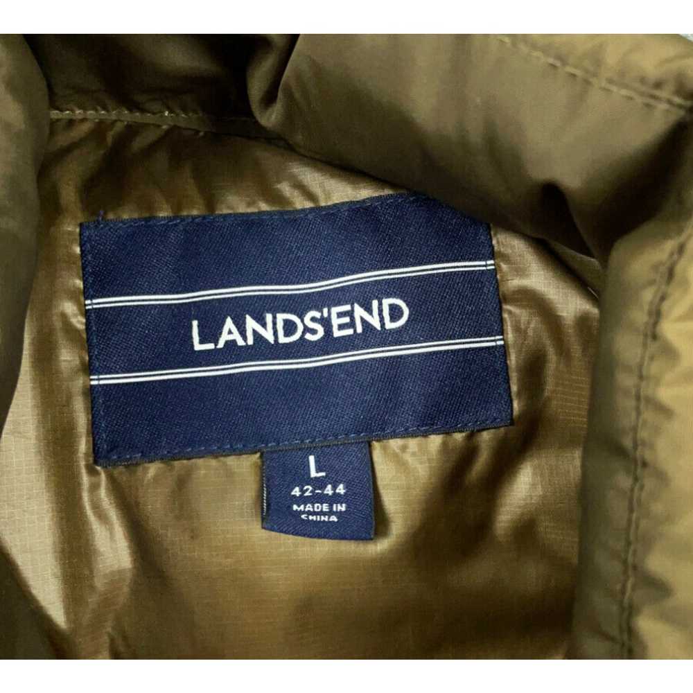 Vintage Lands' End Gold Brown Down Puffer Vest Ad… - image 3