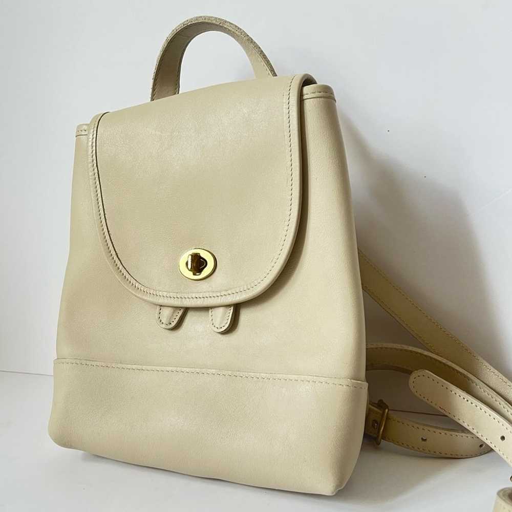 VINTAGE COACH ivory leather backpack rucksack day… - image 1