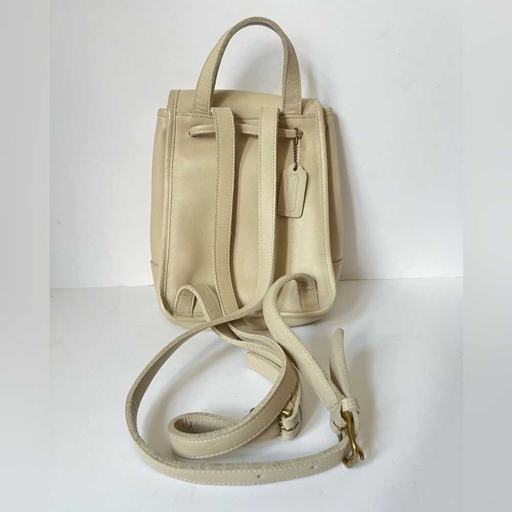 VINTAGE COACH ivory leather backpack rucksack day… - image 6