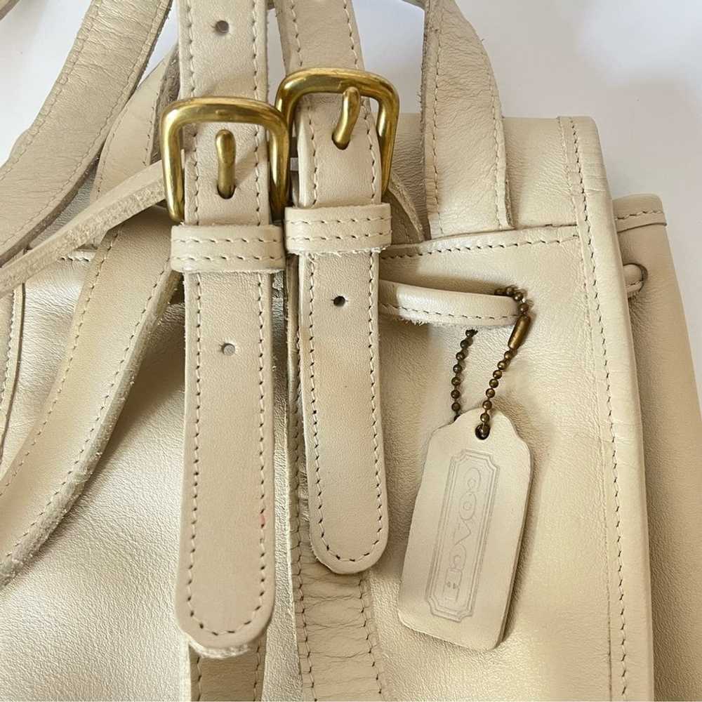 VINTAGE COACH ivory leather backpack rucksack day… - image 7