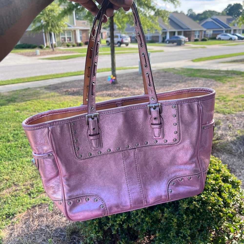 Coach Metallic Pink Upcrafted Gallery Tote - image 2