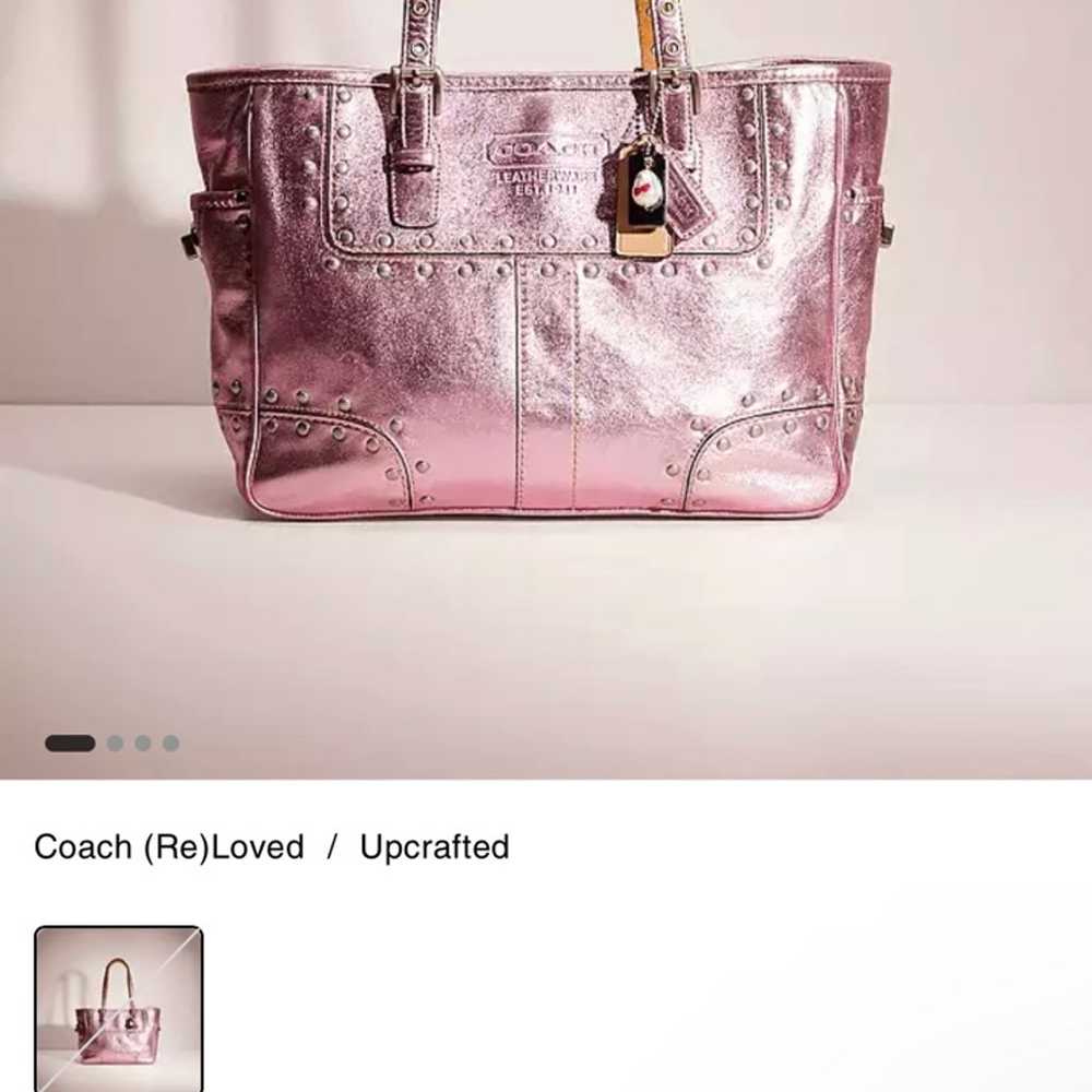 Coach Metallic Pink Upcrafted Gallery Tote - image 5