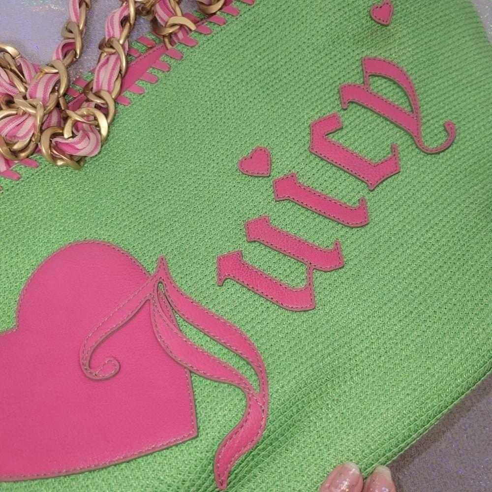 Y2K Vintage Juicy Couture XL Green & Pink Straw T… - image 9