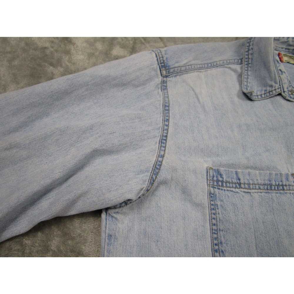 Levi's Levis Shirt Mens Medium Blue Denim Pockets… - image 3