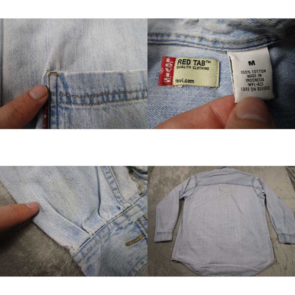 Levi's Levis Shirt Mens Medium Blue Denim Pockets… - image 4