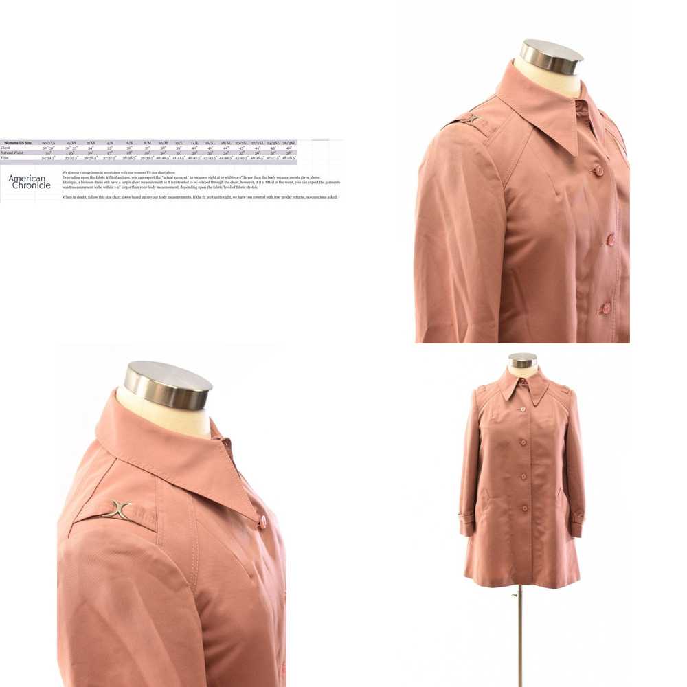 Vintage 70s Vintage Dusty Rose A Line Rain Jacket… - image 3