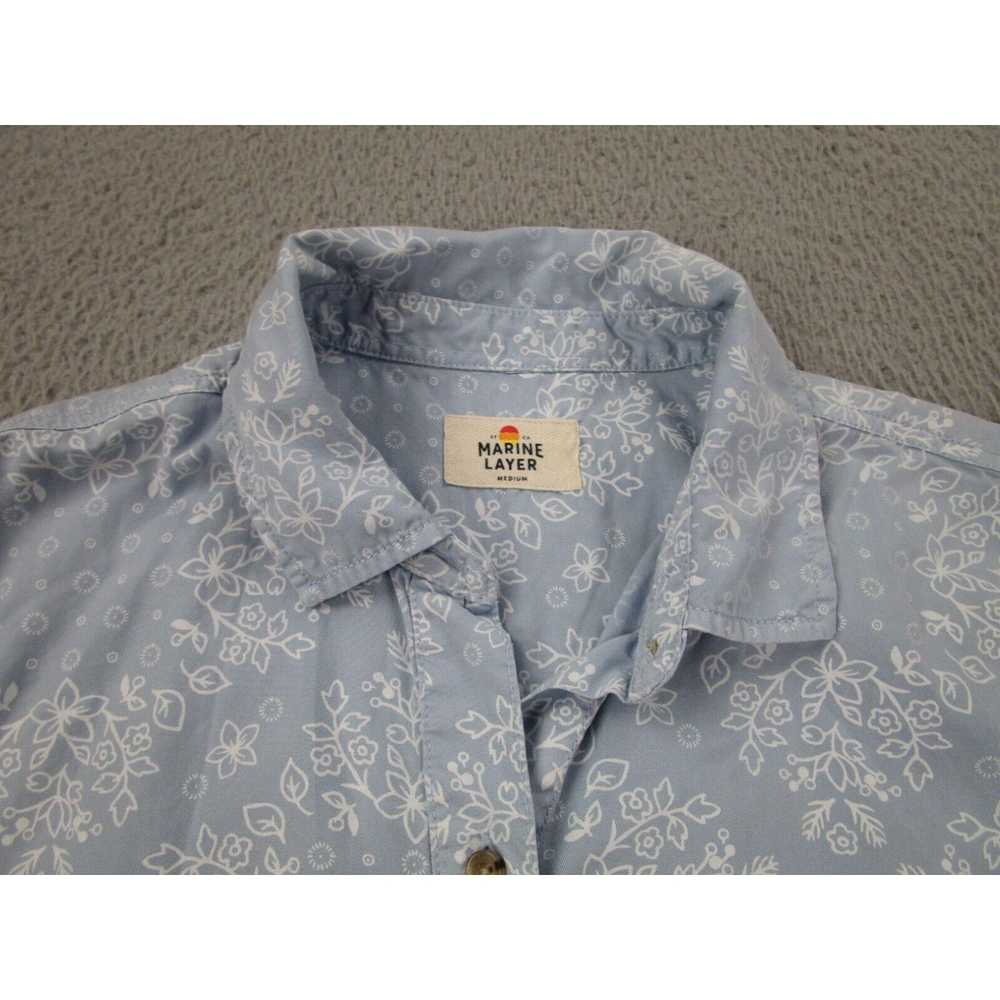 Marine Layer Marine Layer Shirt Women's M Blue Wh… - image 3