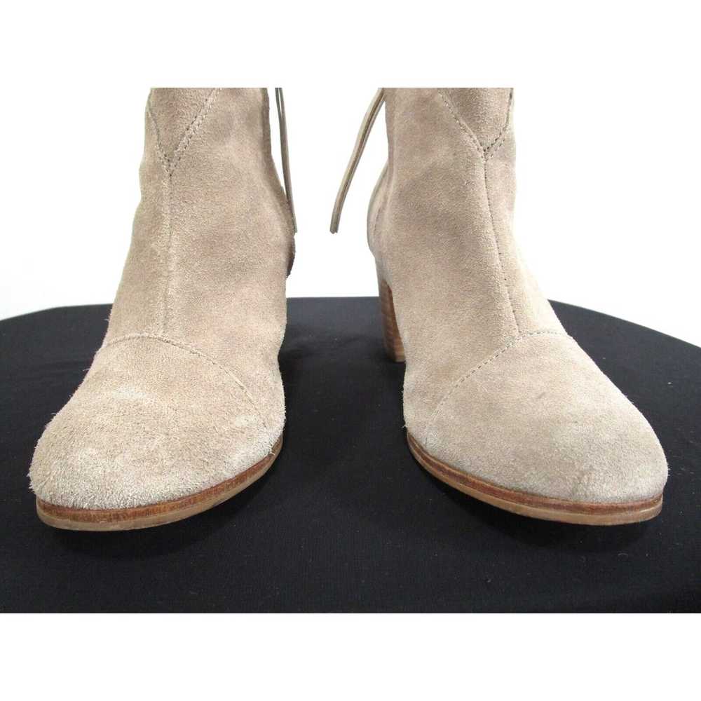 Toms Beige Suede Block High Heel Casual Ankle Boo… - image 4