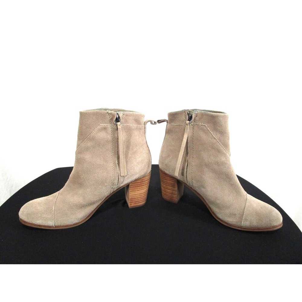 Toms Beige Suede Block High Heel Casual Ankle Boo… - image 6