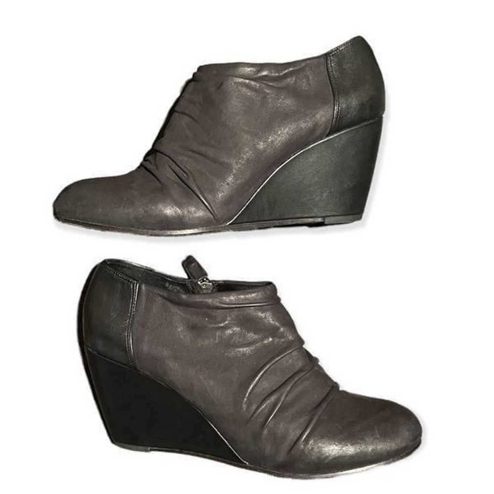 Eileen Fisher | Leather Wedge Ankle Bootie - image 3