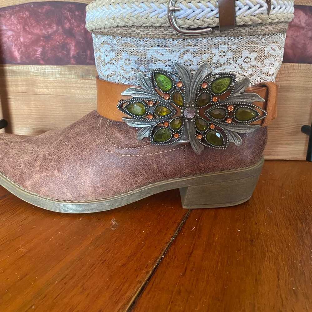 Upcycled western cowboy boots women’s size 9 - image 2