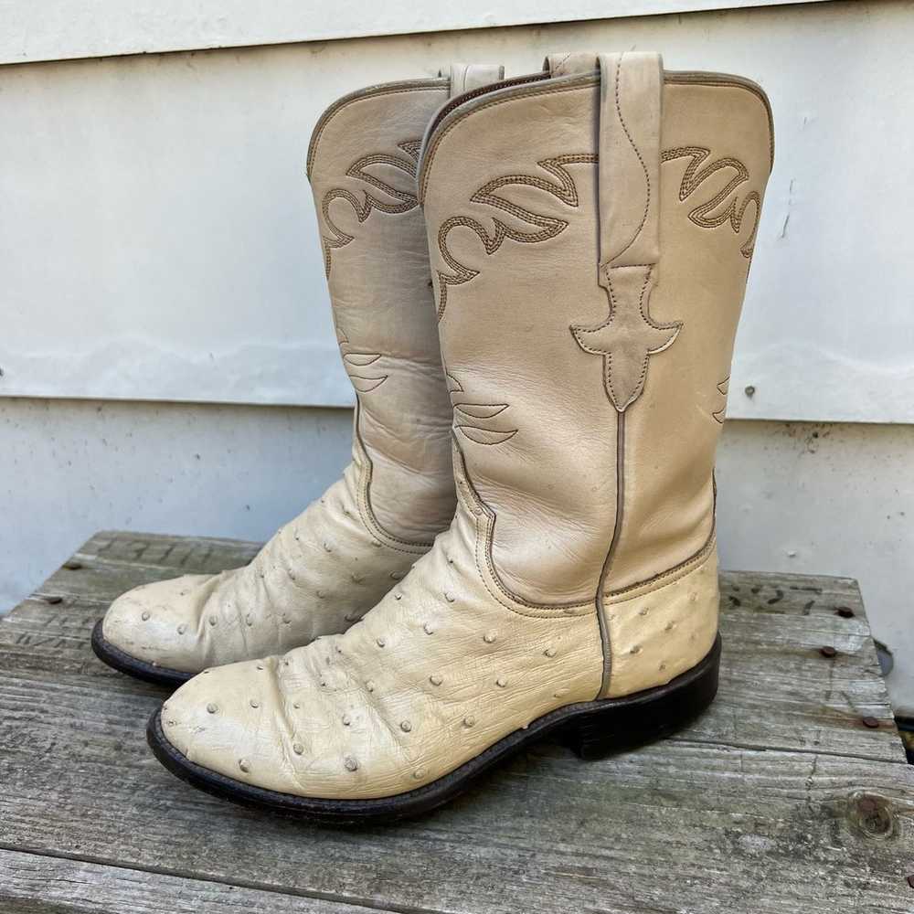 Vintage Lucchese Cream Ostrich Roper Cowgirl West… - image 4