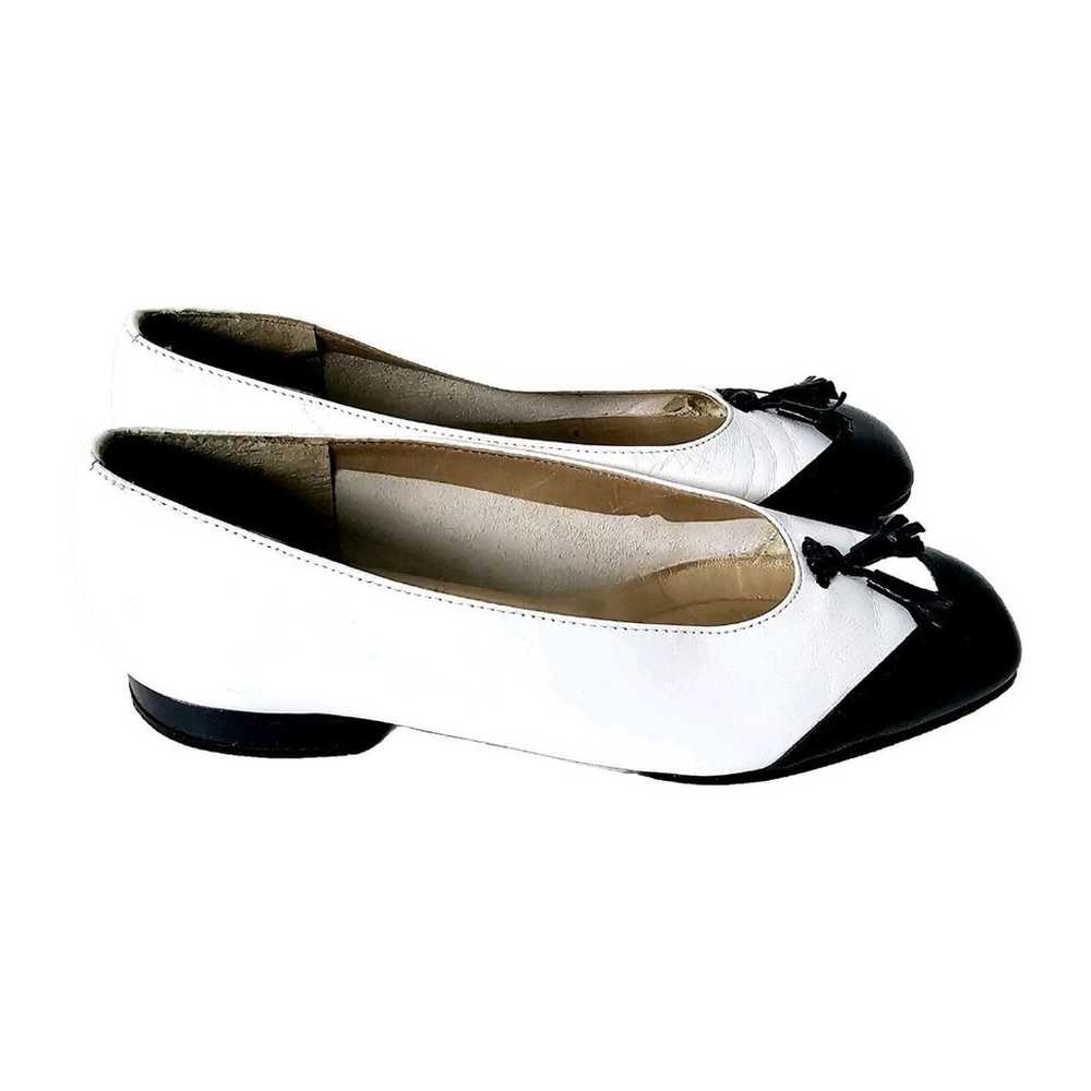 Leather Black White Tassle Loafer Flats Magdesian… - image 7