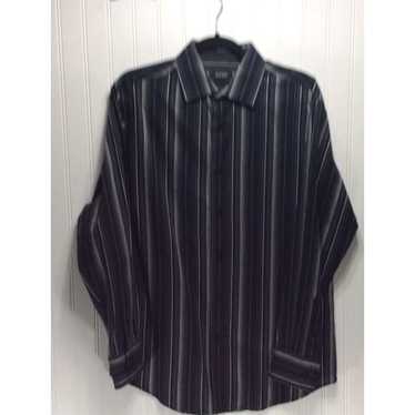 Alfani ALFANI Mens Black Striped Long Sleeve Shir… - image 1