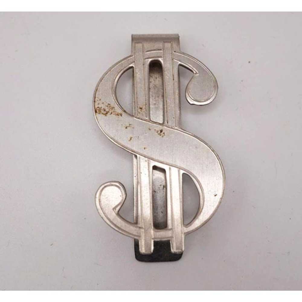 Vintage Silver Tone Luxury Dollar Sign Shaped Met… - image 1