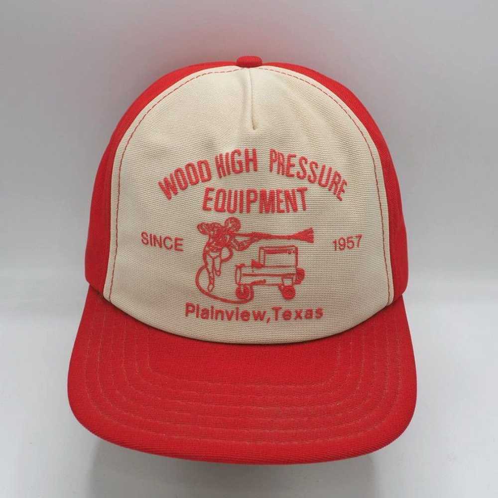 Vintage Snapback Trucker Farmer Hat Wood High Pre… - image 1