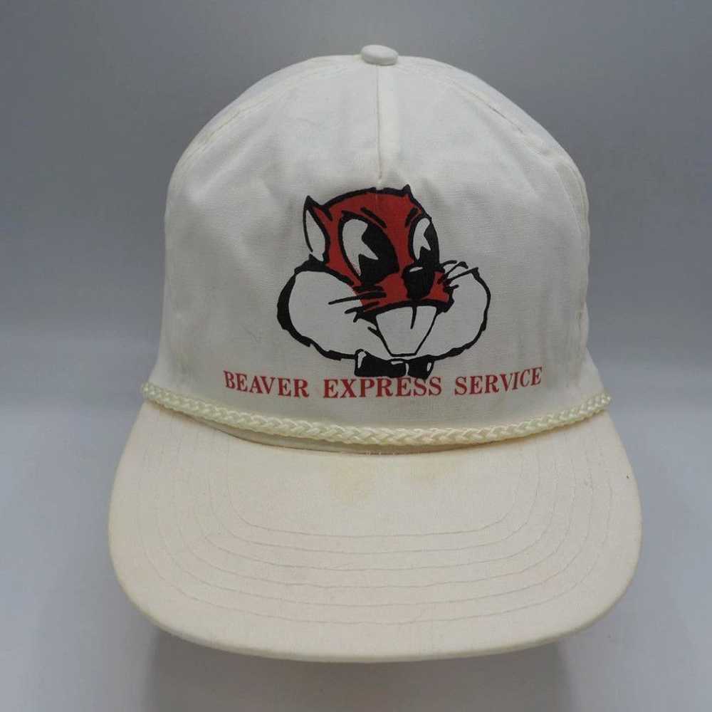 Vintage Snapback Trucker Farmer Hat Beaver Expres… - image 1