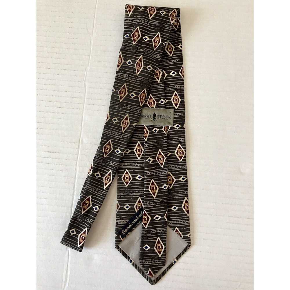 Vintage Robert Stock Men's Necktie Tie Silk Sandw… - image 3