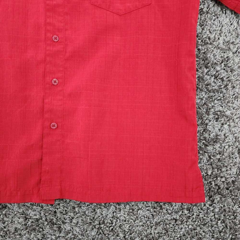 Vintage Batik Bay Mens Red Short Sleeve 100% Poly… - image 2