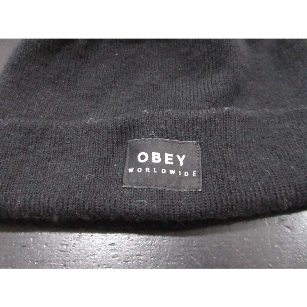 Obey Obey Hat Cap Adult One Size Black White Bean… - image 3