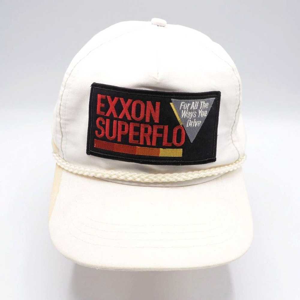 Vintage Snapback Trucker Farmer Hat Cap Exxon Sup… - image 1