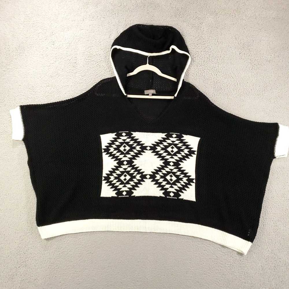 Vintage Umgee Poncho Womens XL Black White Southw… - image 2