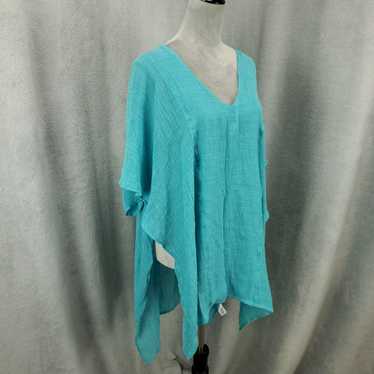 Vintage Umgee Poncho Womens Small Medium Blue Gree