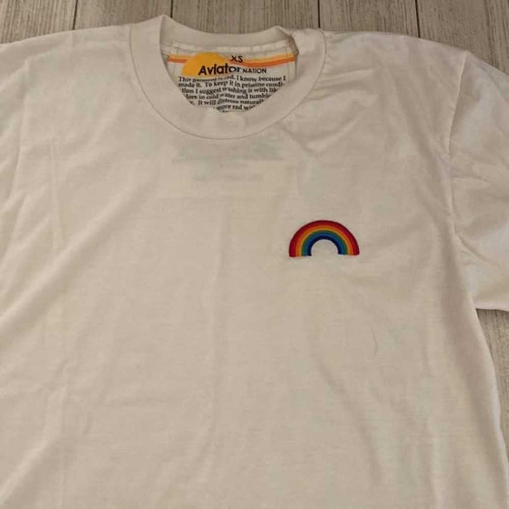 Aviator Nation Rainbow Embroidery Boyfriend Tee v… - image 2