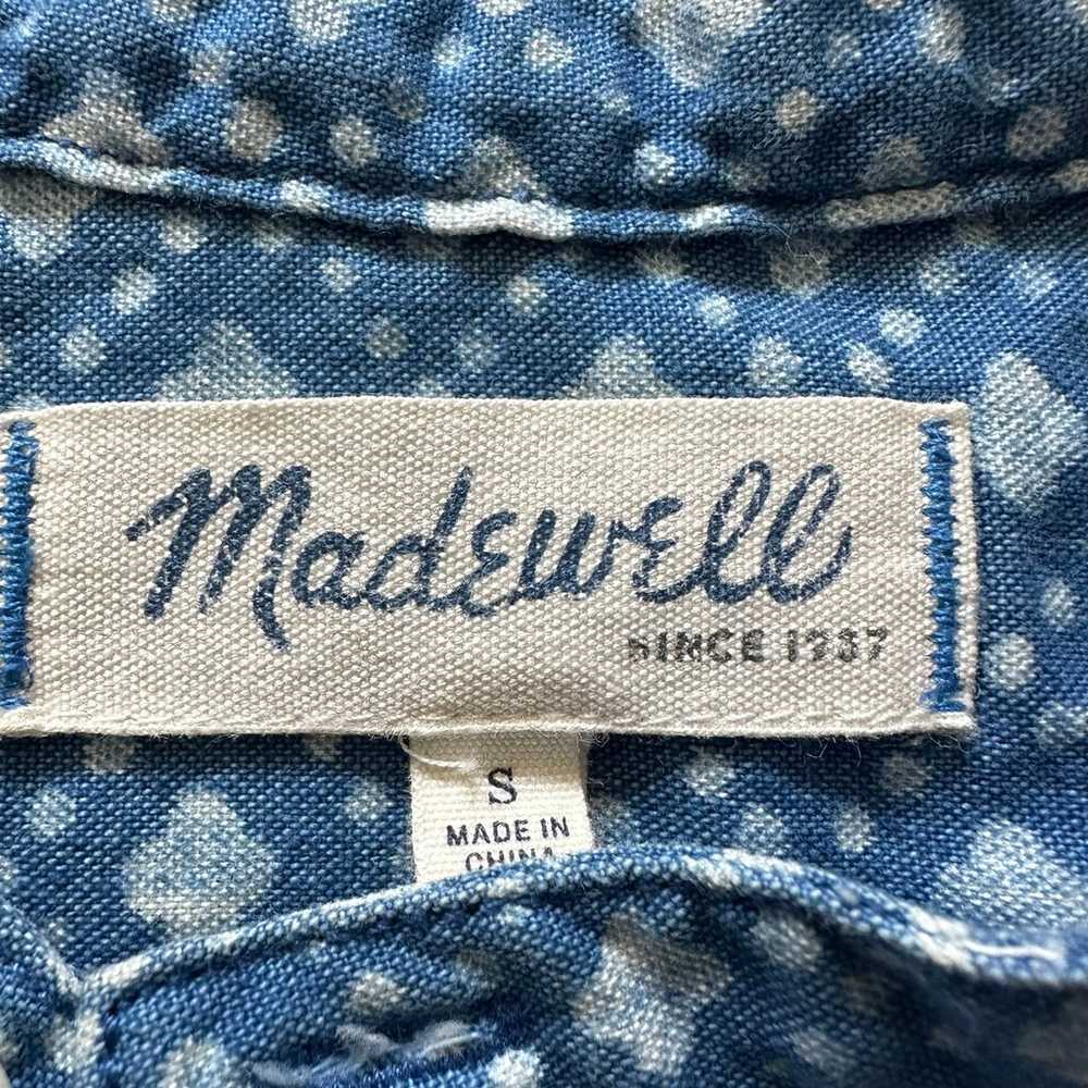 Madewell Floral Stamp Chambray Pullover Top Small… - image 4