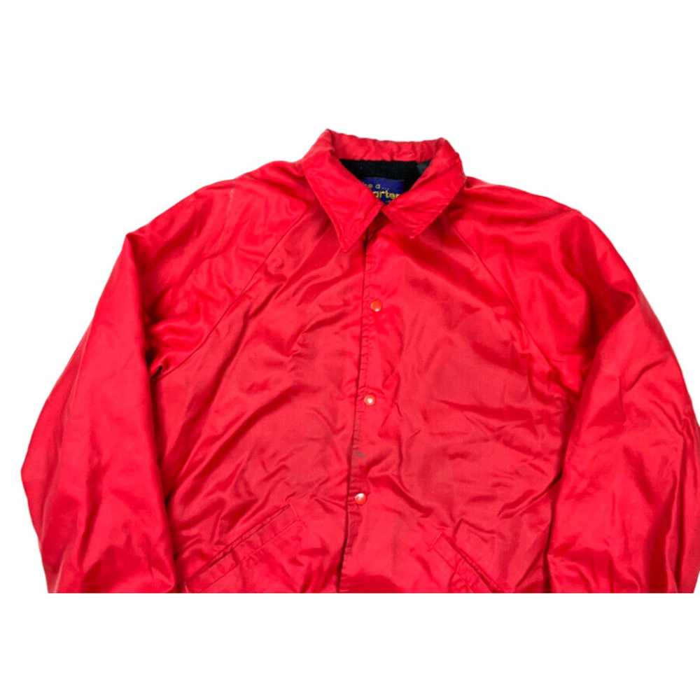 Starter VTG Starter Red Nylon Lined Snap-Button J… - image 3