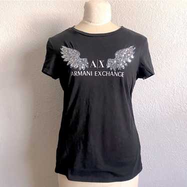 Vintage Armani Exchange Black T-Shirt Y2k Black Wi