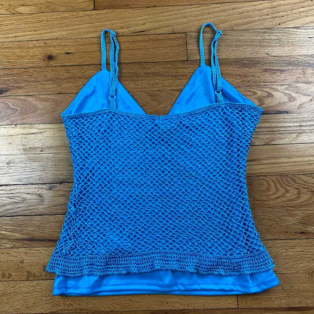 Vintage Rave Blue Lined TankTop Size XL - image 3