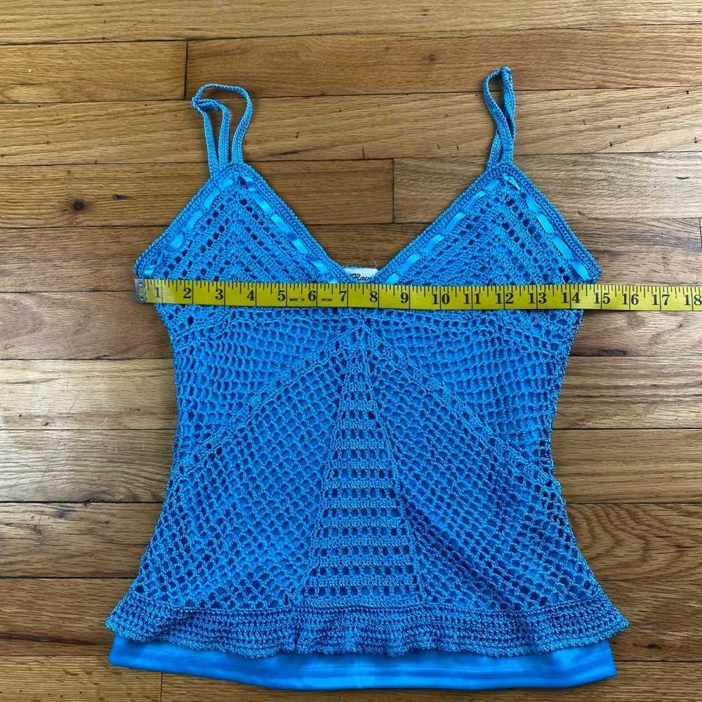 Vintage Rave Blue Lined TankTop Size XL - image 4