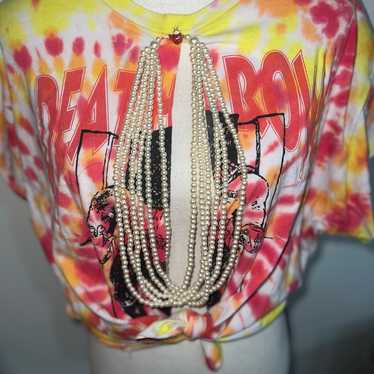 Upcycled Vintage Death Row Tie Dye Graphic Tee w M