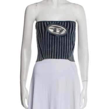 Diesel Striped Strapless Crop Top - image 1