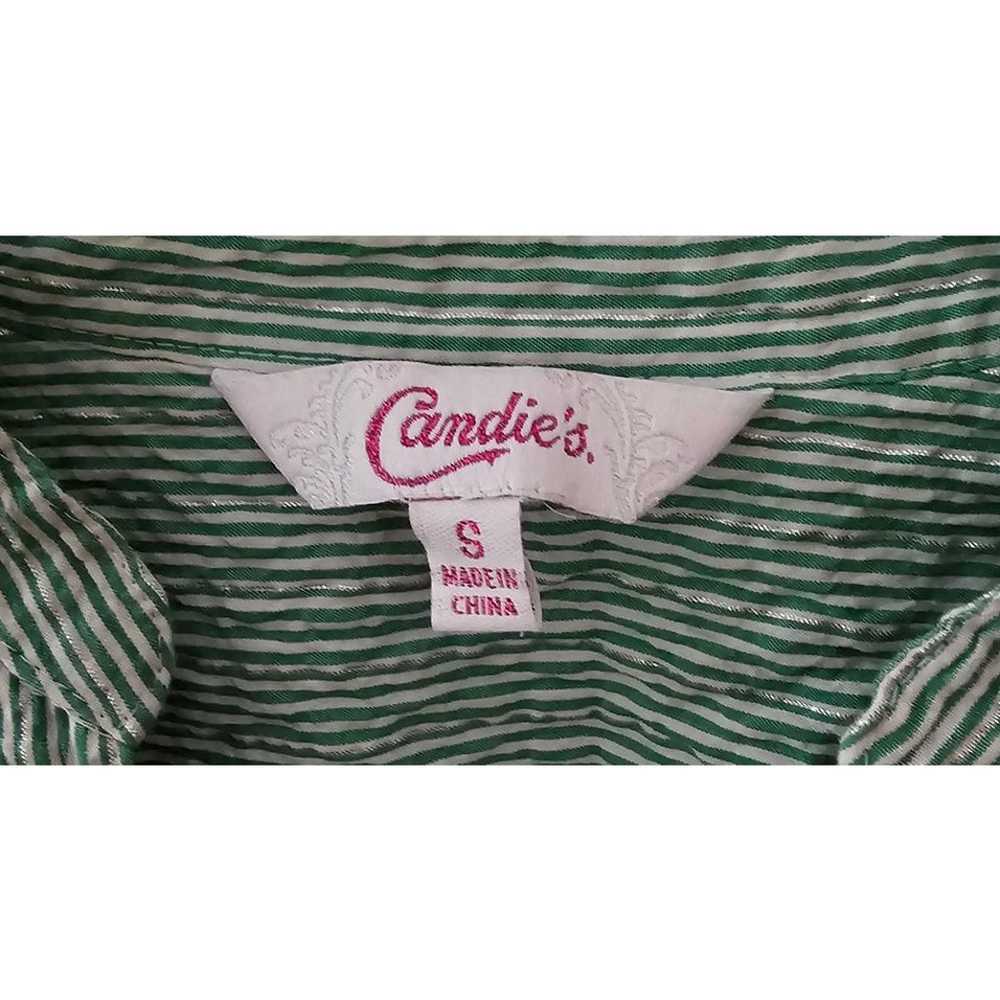 Vintage Y2K Candie's Green and White striped top … - image 2