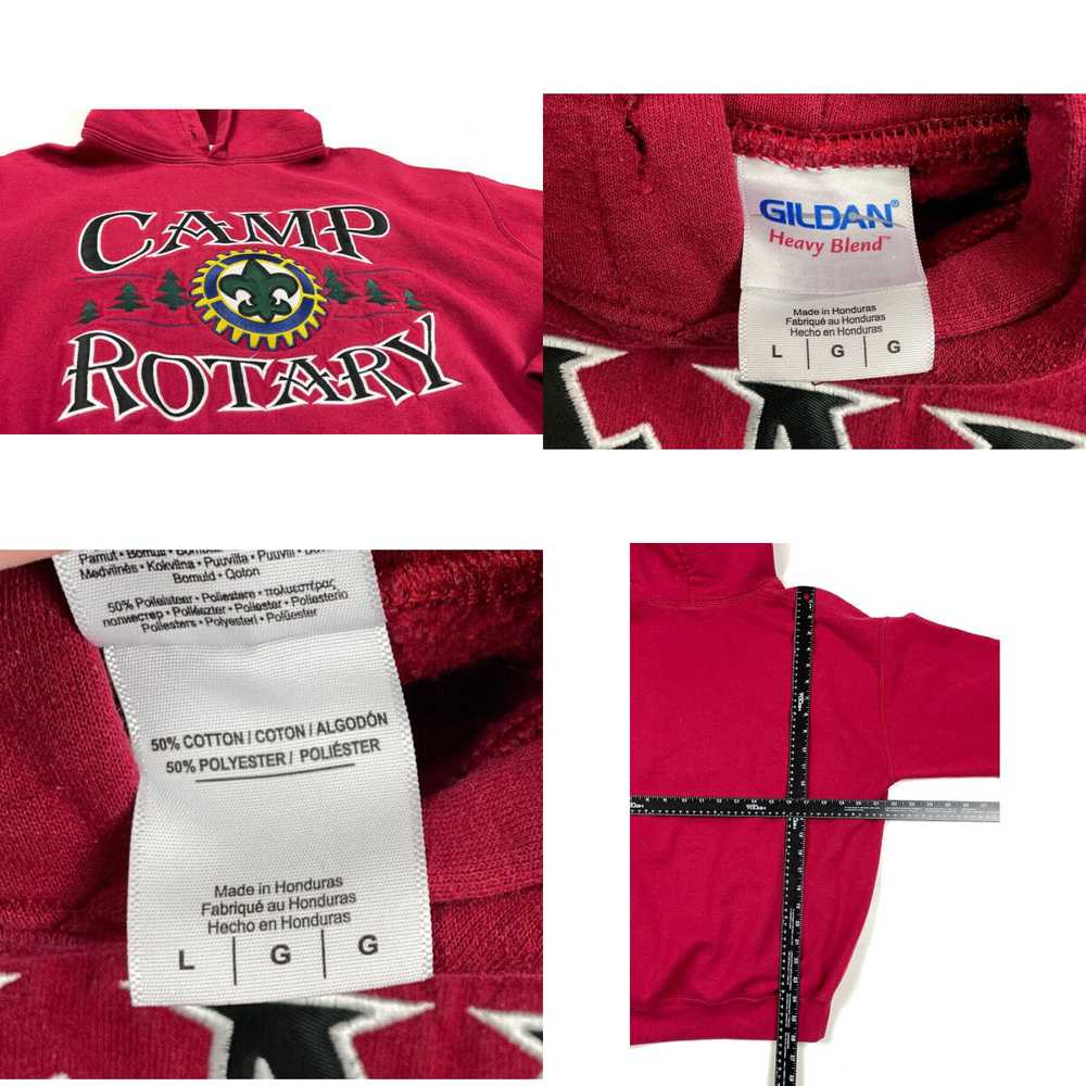 Gildan Camp Rotary Red Embroidered Hoodie Adult L… - image 4