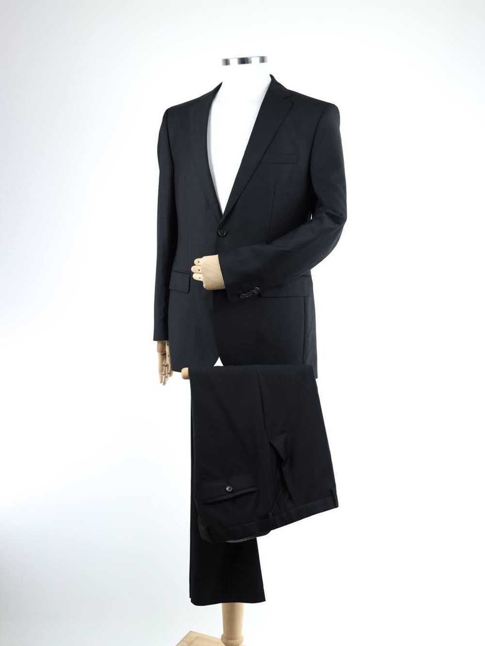 Black HUGO BOSS Black striped two-piece wool suit - image 3