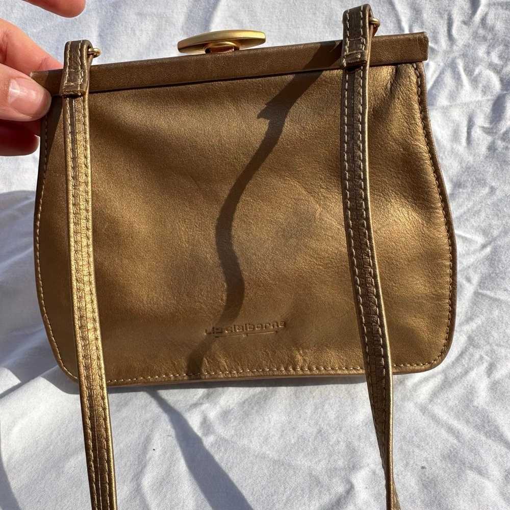 Leather and Co. Liz clairborne gold crossbody bag - image 2