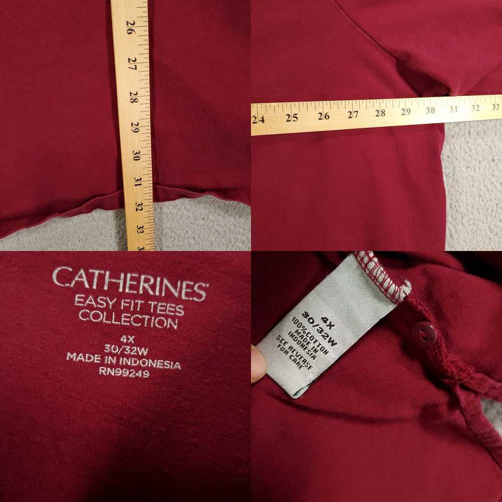 Vintage Catherines Blouse Womens 4X Maroon Geomet… - image 4