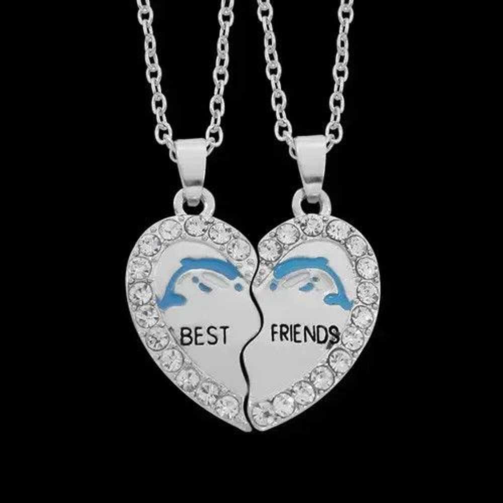 Streetwear 2PCS Dolphin Heart Necklace - image 1