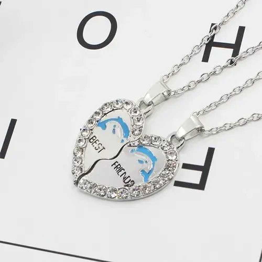 Streetwear 2PCS Dolphin Heart Necklace - image 2