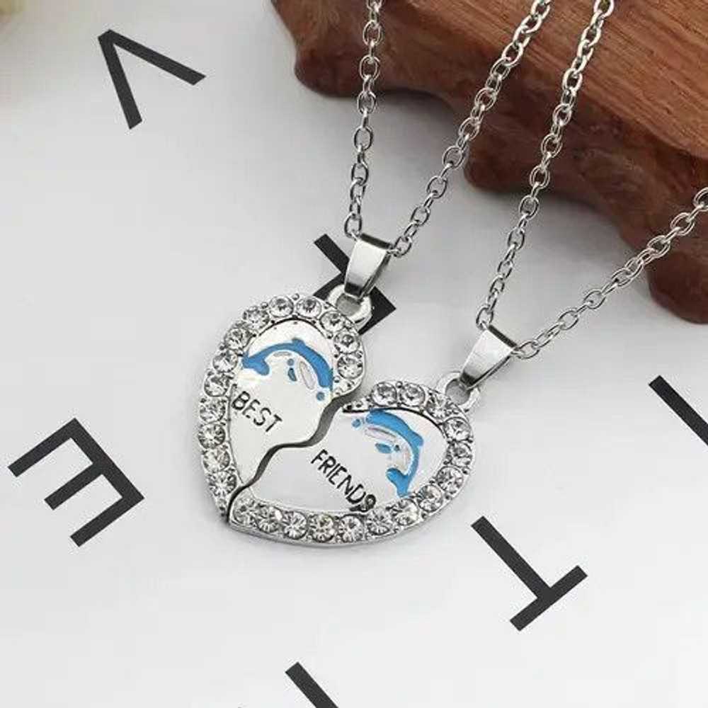 Streetwear 2PCS Dolphin Heart Necklace - image 4