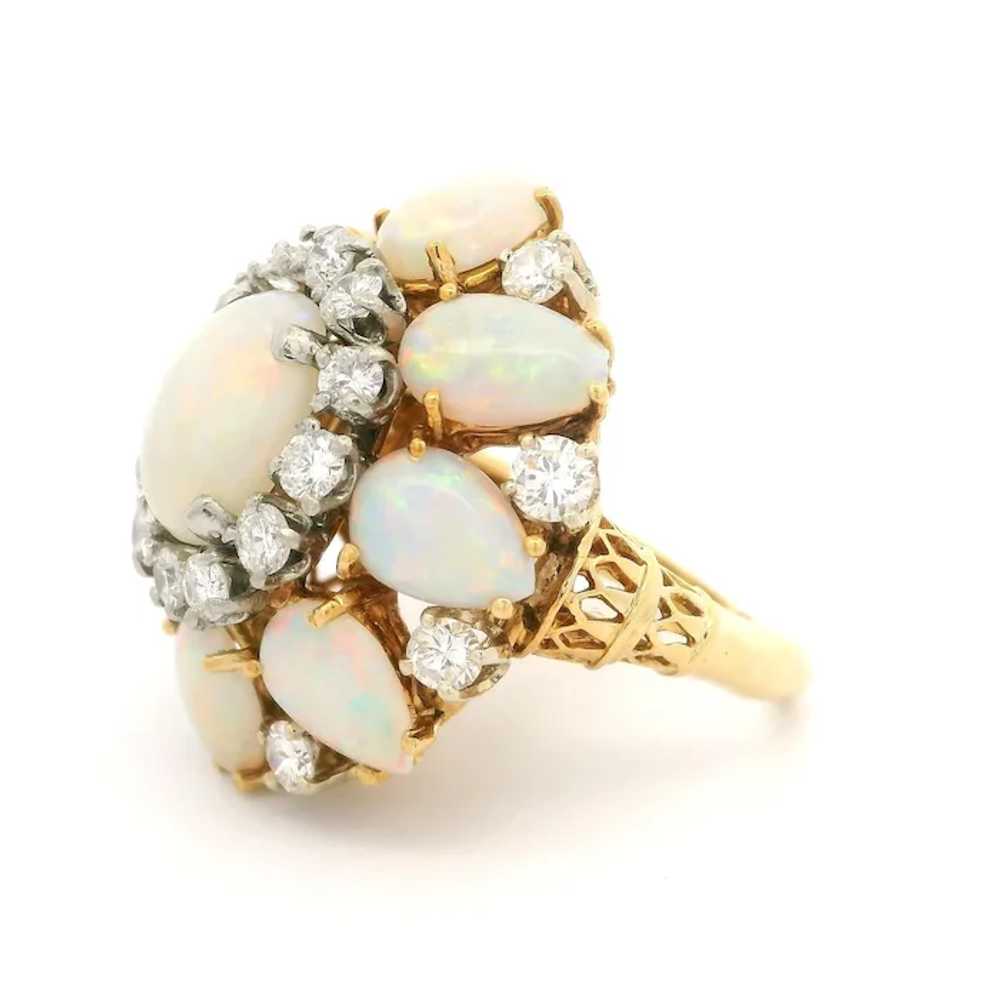 Vintage 18k Yellow Gold Opal & 1.40ctw Diamond La… - image 7