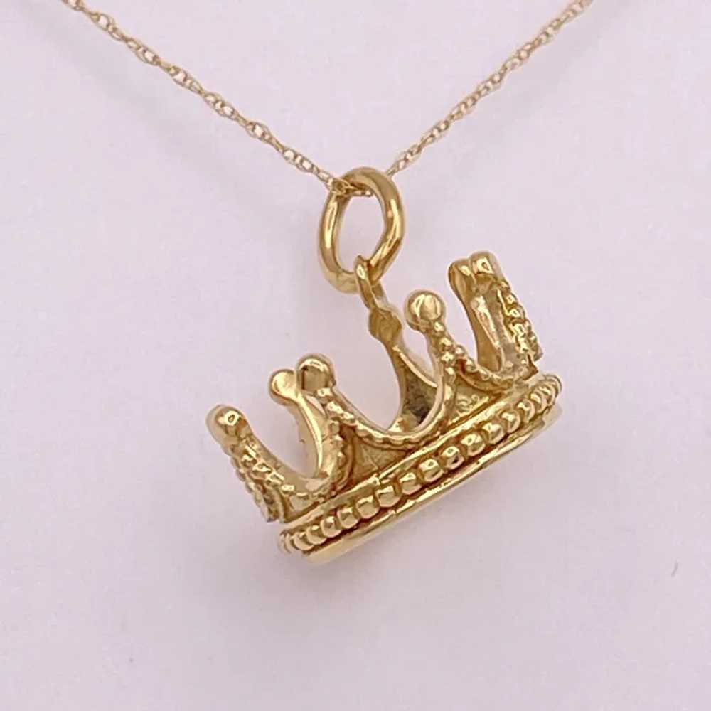 Vintage Tiffany & Co CROWN Charm or Pendant 18K G… - image 2