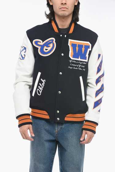 Off-White og1mm0824 Leather Varsity Bomber Jacket… - image 1