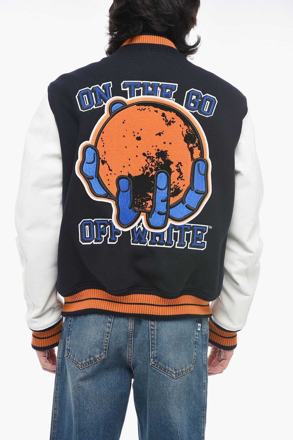 Off-White og1mm0824 Leather Varsity Bomber Jacket… - image 2