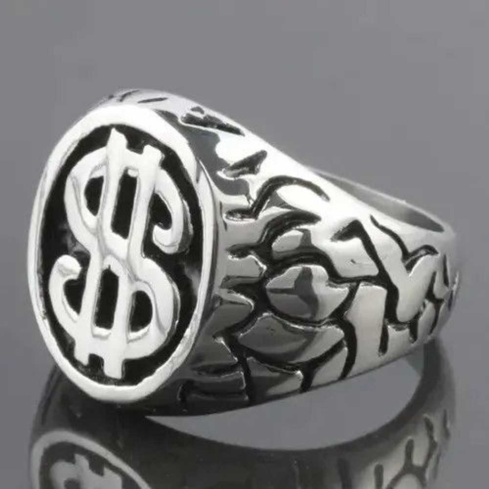 Silver × Streetwear × Vintage US Dollar Sign Ring… - image 2