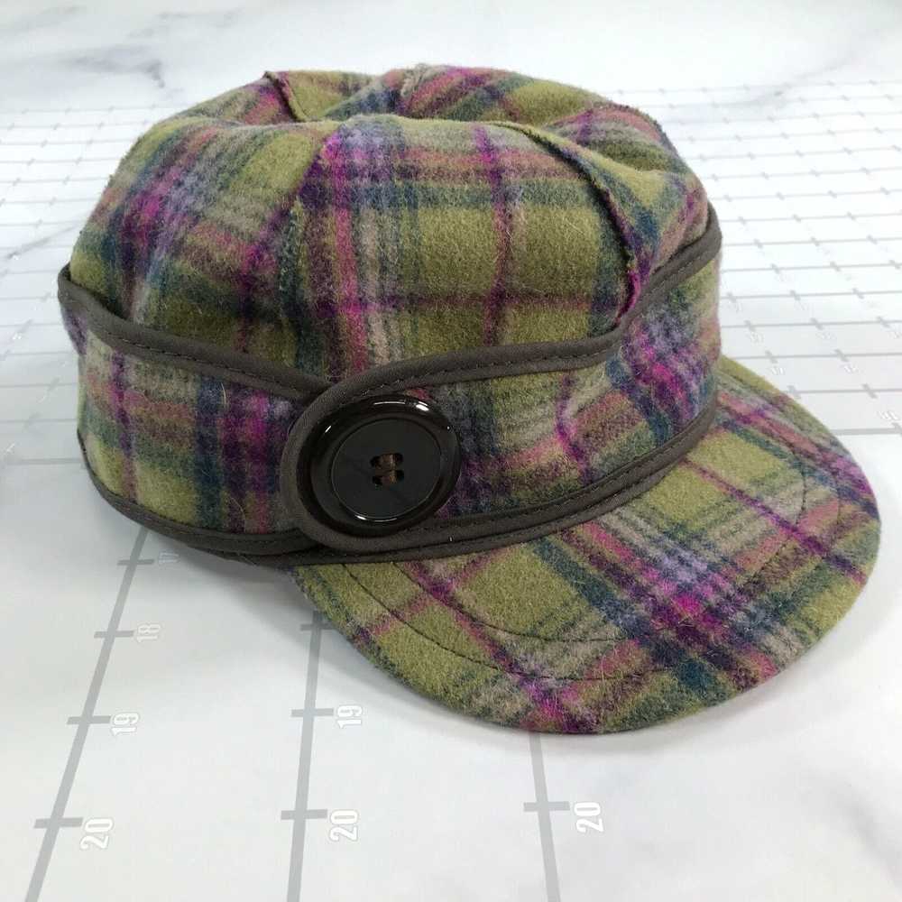 Blend Aurora Plaid Purple Green Brim Wool Blend B… - image 1