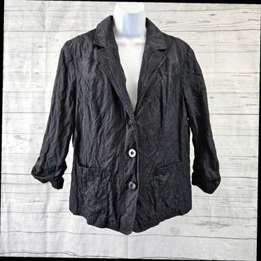 Vintage Chicos Womens Jacket Sz Large Solid Black… - image 1